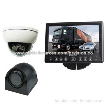 Rear-view Camera System with Waterproof Monitor, Anti-vandal Dome Camera and IR Side Camera